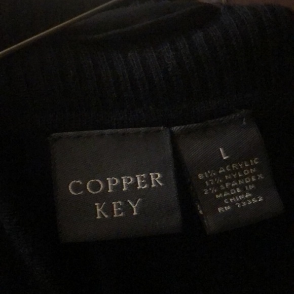 Copper key Black thin sweater with sheer tie - Picture 2 of 5